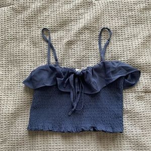 Periwinkle girly crop top.